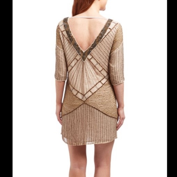 AS by DF Moonlight Creme Bianca Beaded Silk Dress - Picture 5 of 15